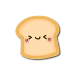 Cartoon bread slice smiling