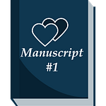 Illustrated graphic of a blue book labeled Manuscript #1